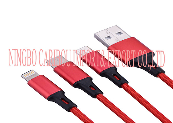 Retractable Usb Charging Cable , 3 In 1 Usb Cable For Android Mobile Phone
