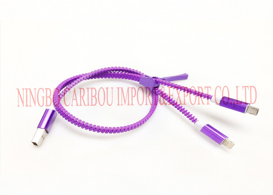 Zipper Design High Speed Charging Cable 8 Pin 45cm Length Abrasion Resistant