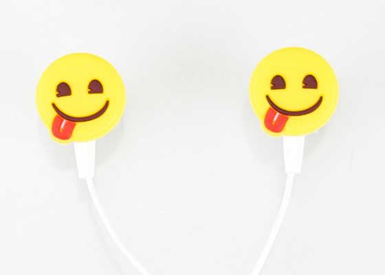 Stereo 3.5 Mm In Ear Emoji Silicone Earphone Multi Color With 1.2m Length