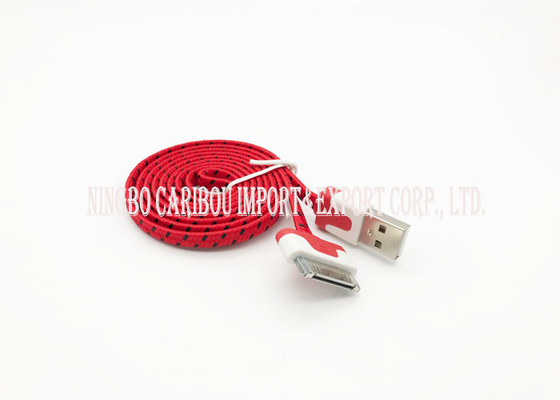 Iphone 4 Connector High Speed Charging Cable Red Color With 100cm Length