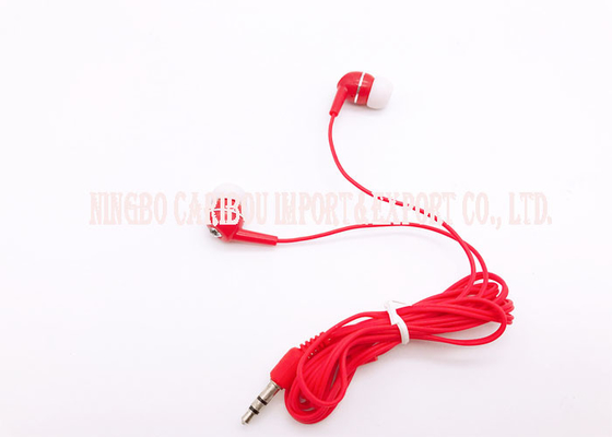 Stereo Red Bass In Ear Headphones / Extreme Bass Headphones 3.5 Mm Connectors