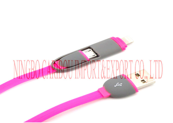 1m Length 2 In 1 Usb Data Charging Cable 1 Year Warranty For Micro IPhone